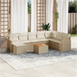 vidaXL 9 Piece Solid Acacia Wood Sofa Set in Beige