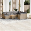 vidaXL 11 Piece Solid Acacia Wood Sofa Set in Gray/Beige