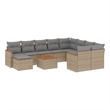 vidaXL 11 Piece Solid Acacia Wood Sofa Set in Gray/Beige