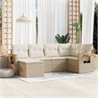 vidaXL 6 Piece Solid Acacia Wood Sofa Set in Cream/Beige
