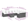 vidaXL 10 Piece Solid Acacia Wood Sofa Set in Black/White/Cream