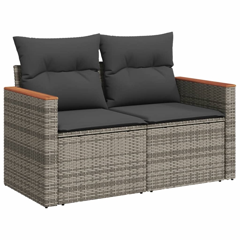 vidaXL 10 Piece Steel Sofa Set in Gray