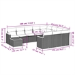 vidaXL 11 Piece Solid Acacia Wood Sofa Set in White/Cream/Beige
