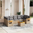 vidaXL 8 Piece Solid Acacia Wood Furniture Set in Gray/Beige