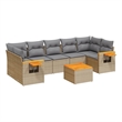 vidaXL 8 Piece Solid Acacia Wood Furniture Set in Gray/Beige