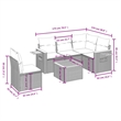 vidaXL 6 Piece Solid Acacia Wood Sofa Set in Black/White/Cream