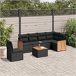 vidaXL 7 Piece Solid Acacia Wood Sofa Set in Black