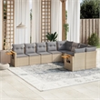 vidaXL 9 Piece Solid Acacia Wood Sofa Set in Gray/Beige