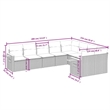 vidaXL 9 Piece Solid Acacia Wood Sofa Set in Gray/Beige