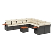 vidaXL 11 Piece Solid Acacia Wood Large Sofa Set in Black