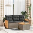 vidaXL 4 Piece Steel Medium Sofa Set in Gray