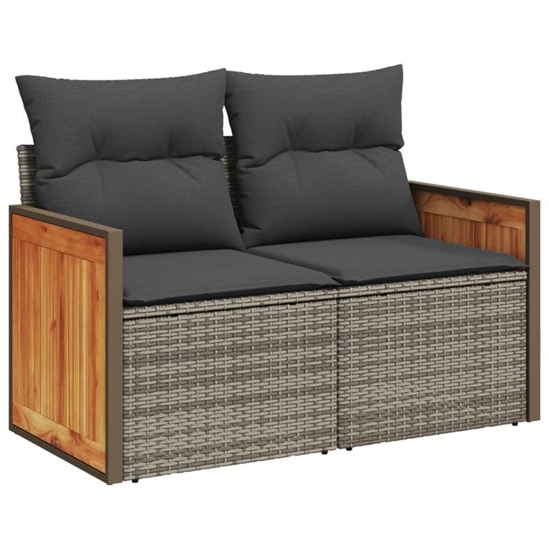 vidaXL 4 Piece Steel Medium Sofa Set in Gray