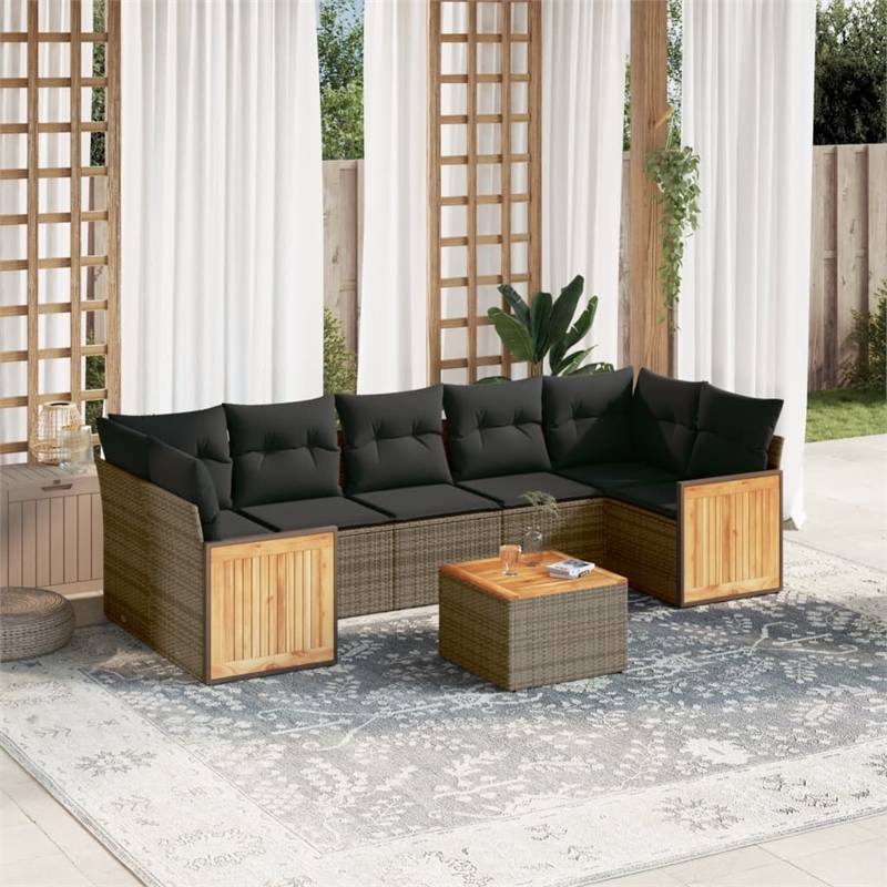 vidaXL 8 Piece Steel Patio Sofa Set