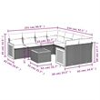 vidaXL 9 Piece Solid Acacia Wood Sofa Set in Black