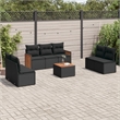 vidaXL 8 Piece Solid Acacia Wood Sofa Set in Black