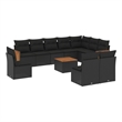 vidaXL 11 Piece Solid Acacia Wood Sofa Set in Black