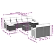 vidaXL 10 Piece Solid Acacia Wood Sofa Set in Black
