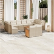 vidaXL 13 Piece Solid Acacia Wood Small Sofa Set in White/Cream/Beige