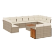 vidaXL 13 Piece Solid Acacia Wood Small Sofa Set in White/Cream/Beige