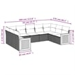 vidaXL 9 Piece Poly Rattan Patio Sofa Set in Black