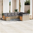 vidaXL 10 Piece Solid Acacia Wood Sofa Set in Gray/Beige