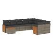 vidaXL 10 Piece Solid Acacia Wood Medium Sofa Set in Gray