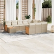 vidaXL 11 Piece Solid Acacia Wood Sofa Set in White/Cream/Beige