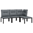 vidaXL 4 Piece Steel Garden Lounge Set in Black/Gray