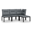 vidaXL 4 Piece Steel Garden Lounge Set in Black/Gray
