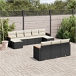 vidaXL 10 Piece Steel Sofa Set in Black/White/Cream
