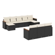 vidaXL 10 Piece Steel Sofa Set in Black/White/Cream