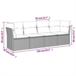 vidaXL 4 Piece Poly Rattan Sofa Set in Black/White/Cream