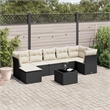 vidaXL 8 Piece Steel Sofa Set in Black/White/Cream