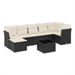 vidaXL 8 Piece Steel Sofa Set in Black/White/Cream