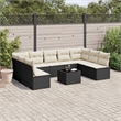 vidaXL 10 Piece Steel Sofa Set in Black/White/Cream