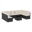 vidaXL 10 Piece Steel Sofa Set in Black/White/Cream