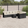 vidaXL 10 Piece Steel Sofa Set in Black/White/Cream