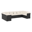 vidaXL 10 Piece Steel Sofa Set in Black/White/Cream