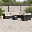 vidaXL 11 Piece Steel Sofa Set in Black/White/Cream