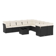 vidaXL 11 Piece Steel Sofa Set in Black/White/Cream