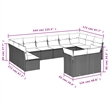 vidaXL 12 Piece Steel Patio Sofa Set in White/Cream/Beige