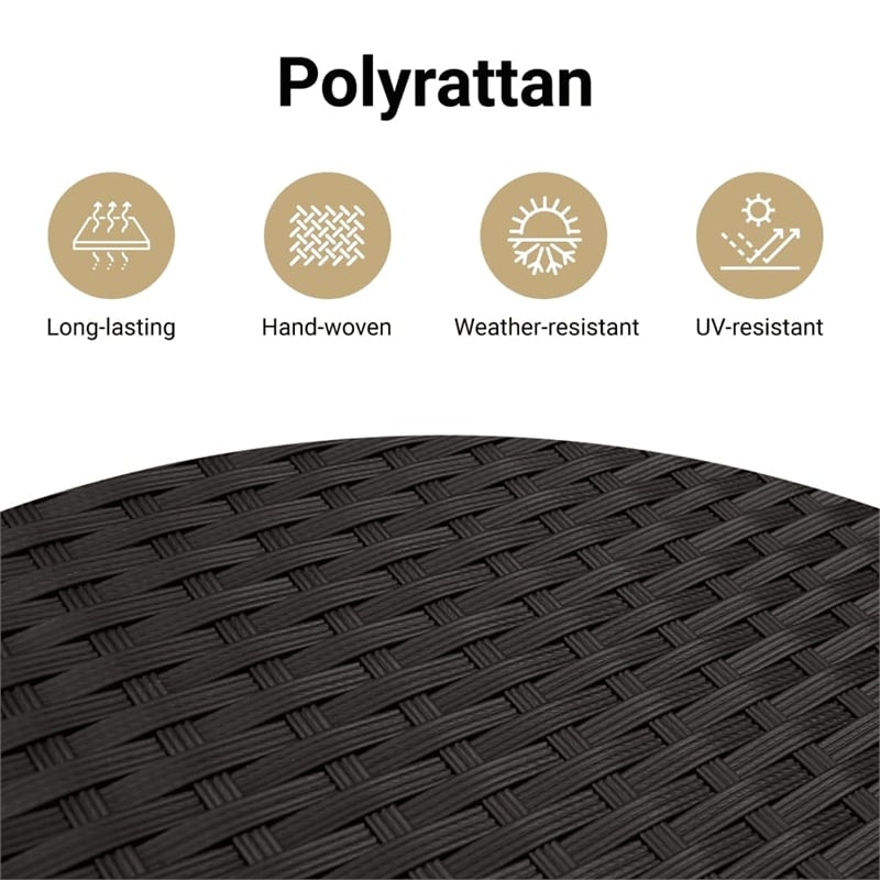 vidaXL 7 Piece Poly Rattan Sofa Set in Black/White/Cream