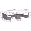 vidaXL 11 Piece Solid Acacia Wood Sofa Set in Black/Cream