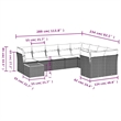 vidaXL 10 Piece Solid Acacia Wood Sofa Set in Black/Cream