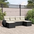 vidaXL 6 Piece Sofa Set in Black/White/Cream