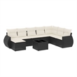 vidaXL 9 Piece Poly Rattan Sofa Set in Black/White/Cream