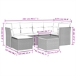 vidaXL 7 Piece Solid Acacia Wood Sofa Set in Black/White/Cream