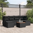 vidaXL 7 Piece Solid Acacia Wood Small Sofa Set in Black