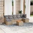 vidaXL 8 Piece Solid Acacia Wood Sofa Set in Gray/Beige