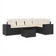 vidaXL 6 Piece Poly Rattan Sofa Set in Black/White/Cream